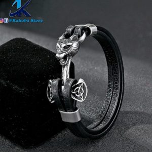 pulsera de cuero lobo