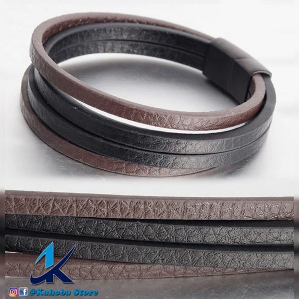 pulsera multicapa liza negro cafe