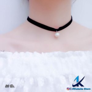 Gargantilla negro blanco con detalles