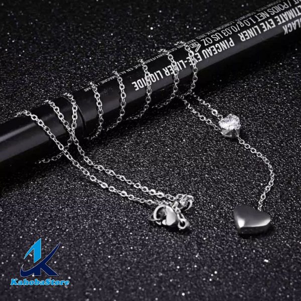 Collar inox con pendiente de corazón plata