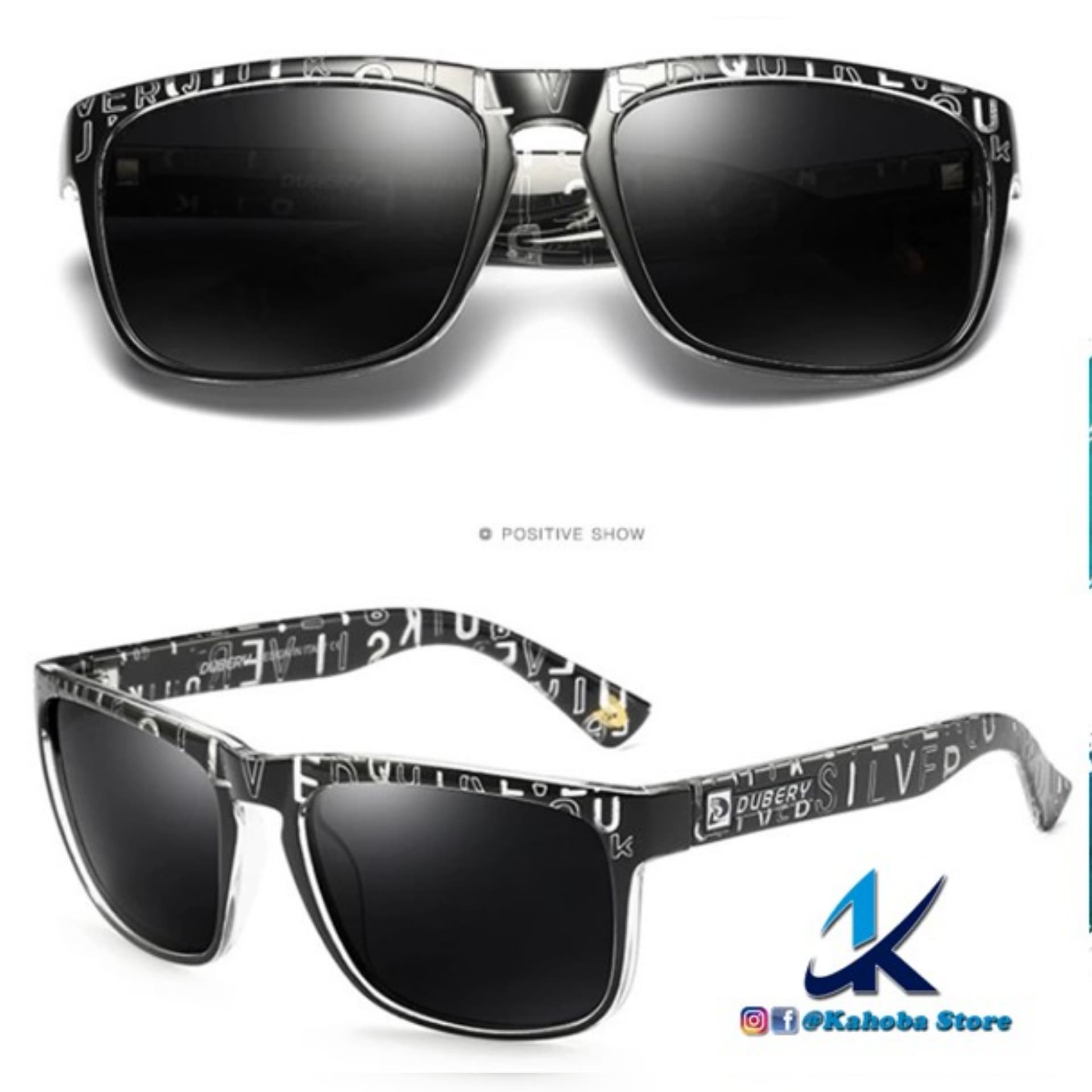 Gafas sol Dubery cuadradas negra con relieve