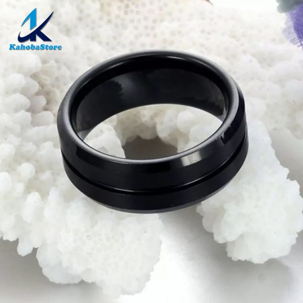 anillo inox unisex negro