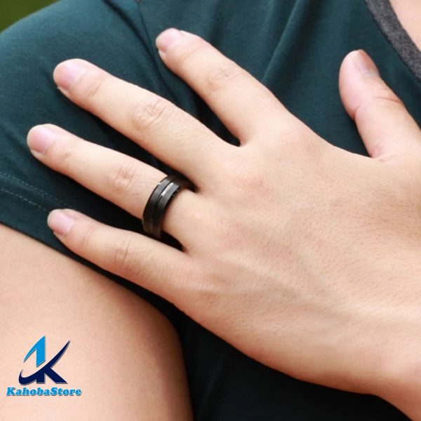 anillo inox unisex negro