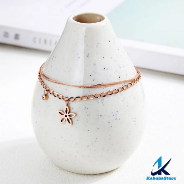 pulsera inox doble flor