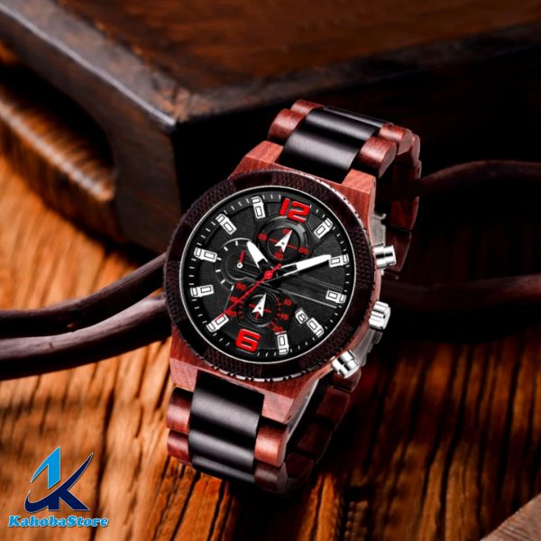 reloj de madera de bambu