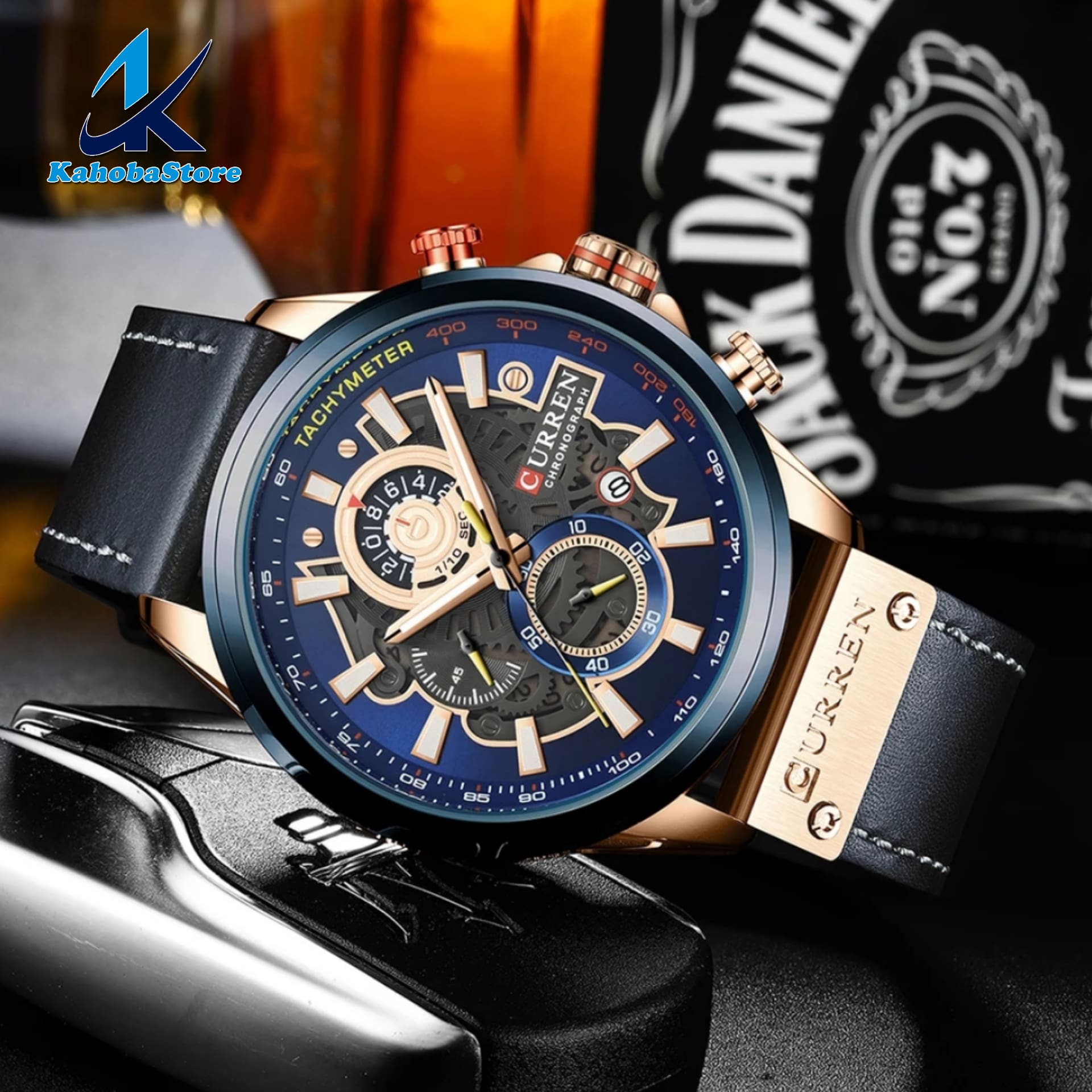 reloj curren cuero cronografo