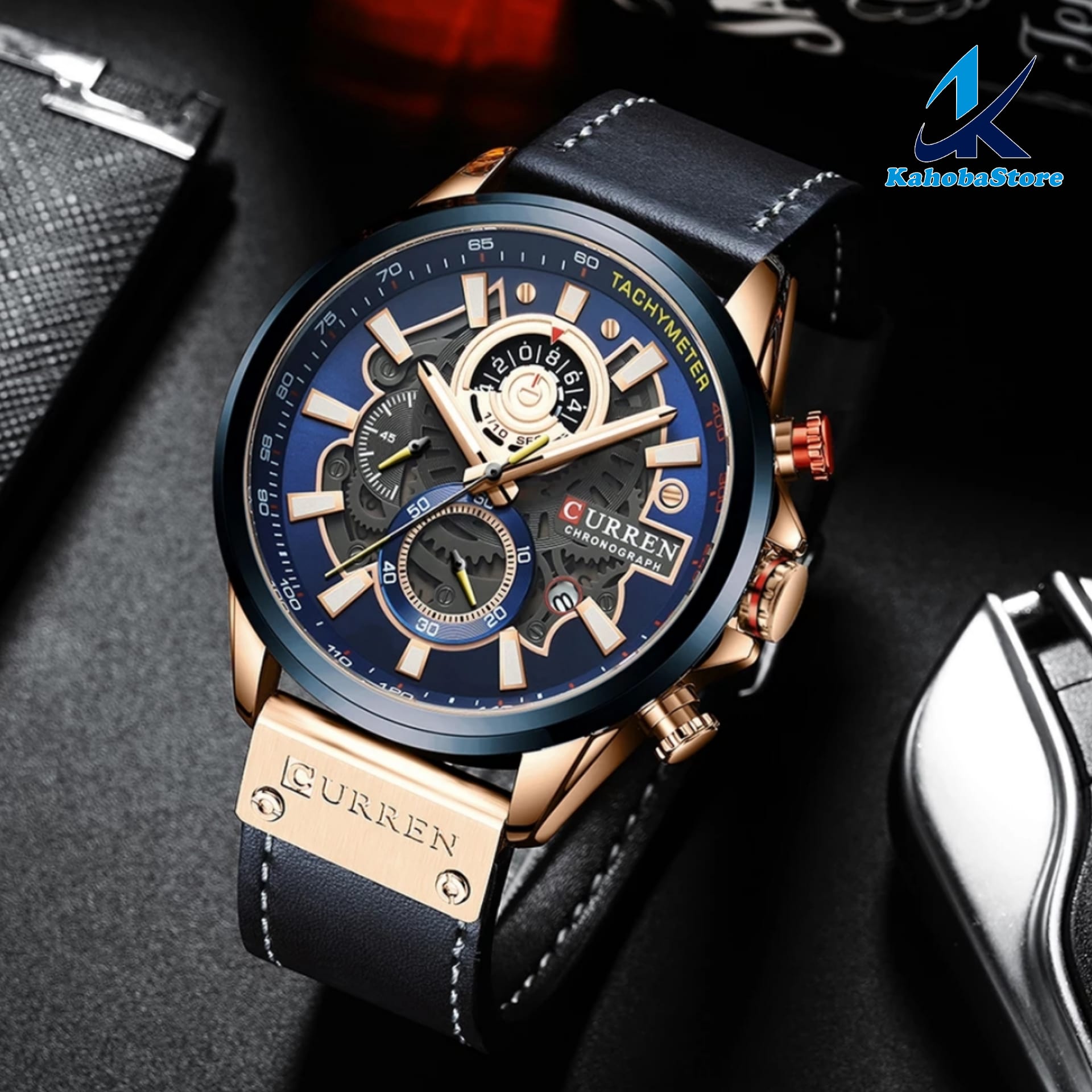 reloj curren cuero cronografo