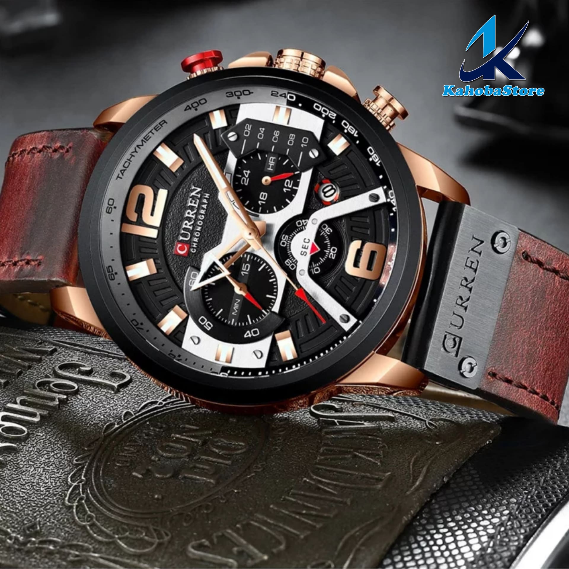 reloj curren cuero cronógrafo