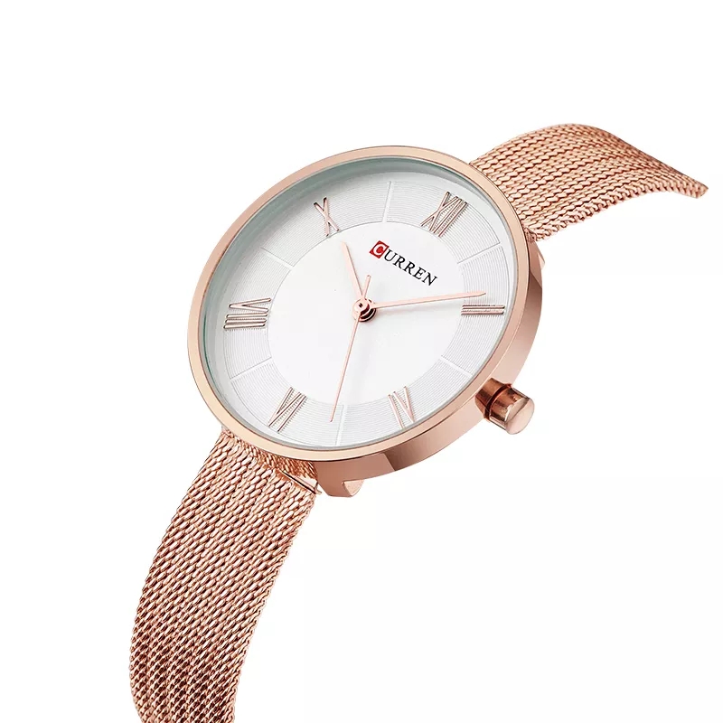 Reloj CURREN acero inox dorado con blanco