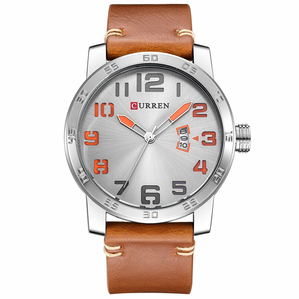 Reloj CURREN color crema con detalles plateado