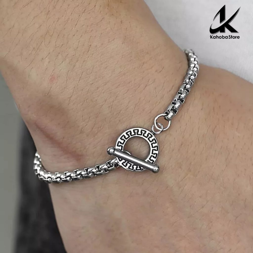 Pulsera Inox plateada de eslabón
