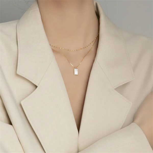 Collar inox dorado dije